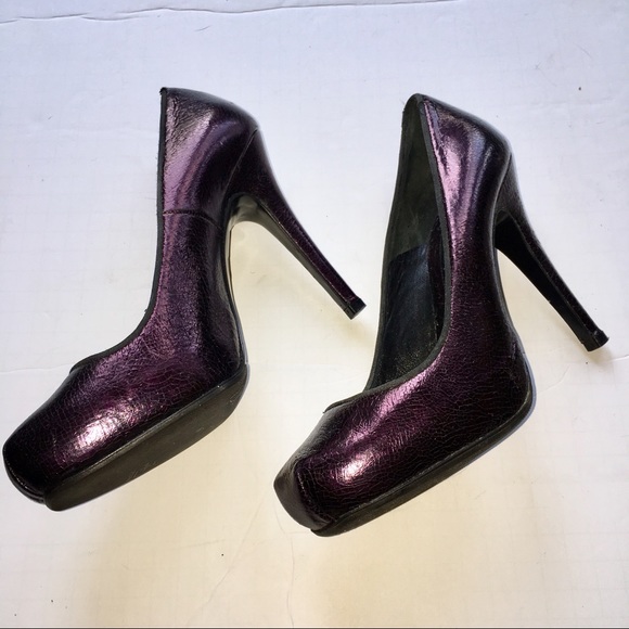 Te Casan Platform Stiletto Purple Sz 37.5 - Picture 1 of 5